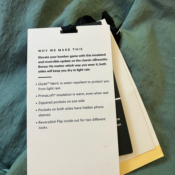 NWT Lululemon Non Stop Reversible Bomber, Sz 4, Tidewater Teal! - Picture 8 of 11